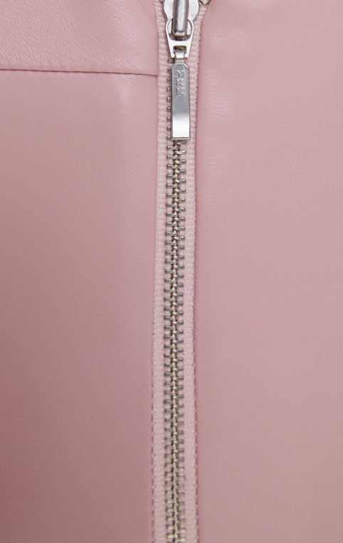 Leather Tank Top With Dropped Straps Pink